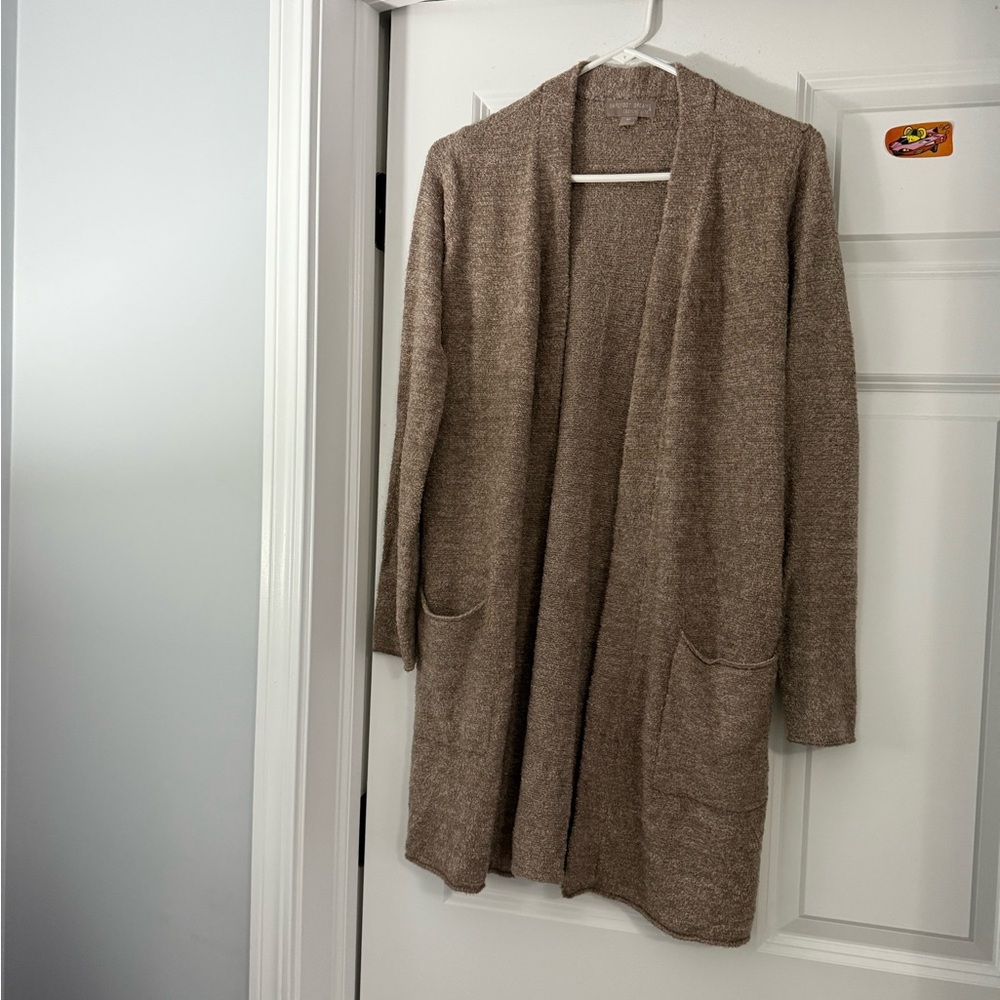 Barefoot Dreams Tan Open-Front Cardigan